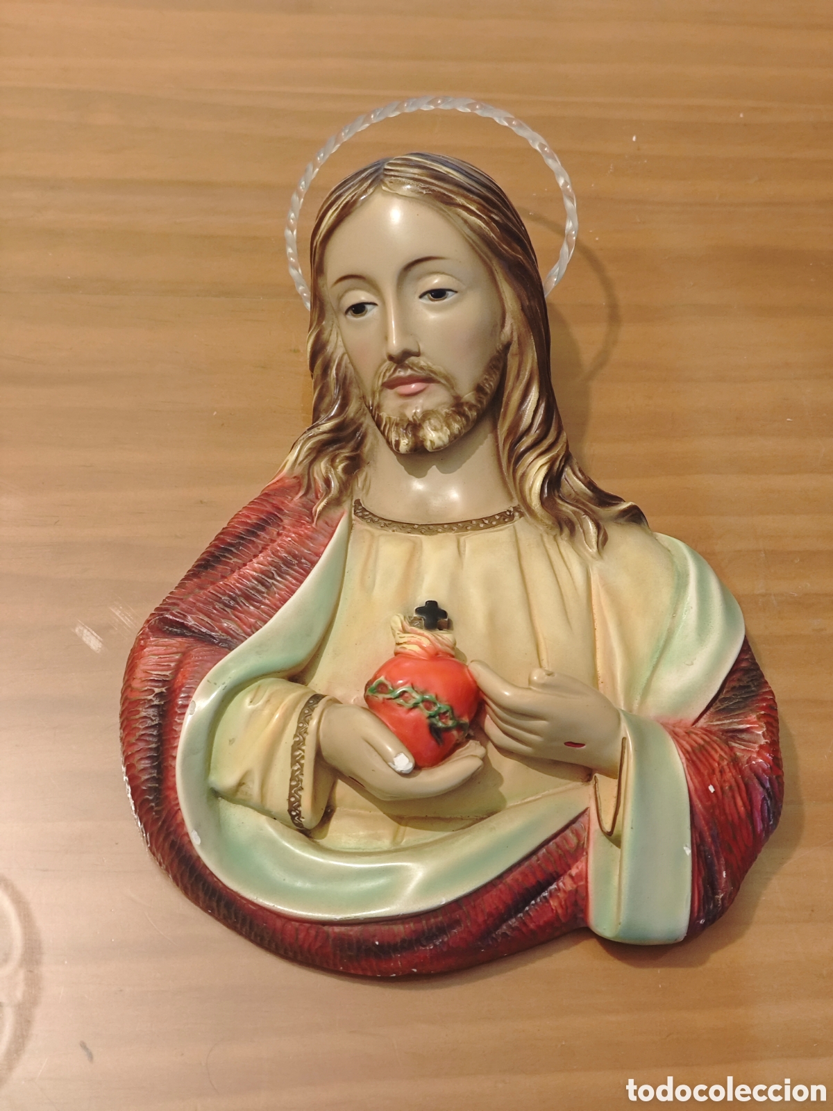 Antig&uuml;edades: Antigua Figura Sagrado Coraz&oacute;n de Jes&uacute;s.