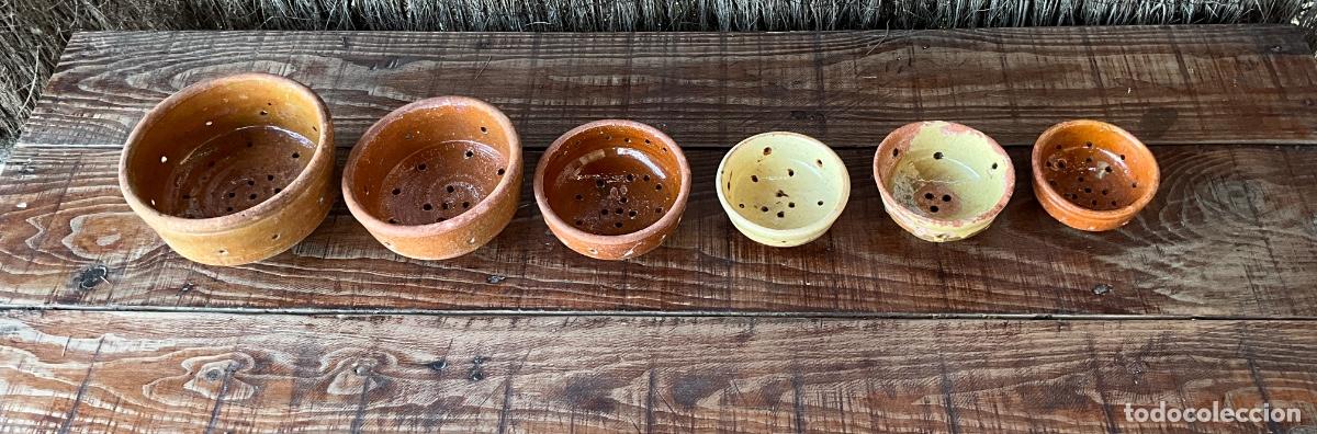 Antig&uuml;edades: LOTE MOLDES DE HACER QUESO - QUESERA - CER&Aacute;MICA POPULAR CATALANA