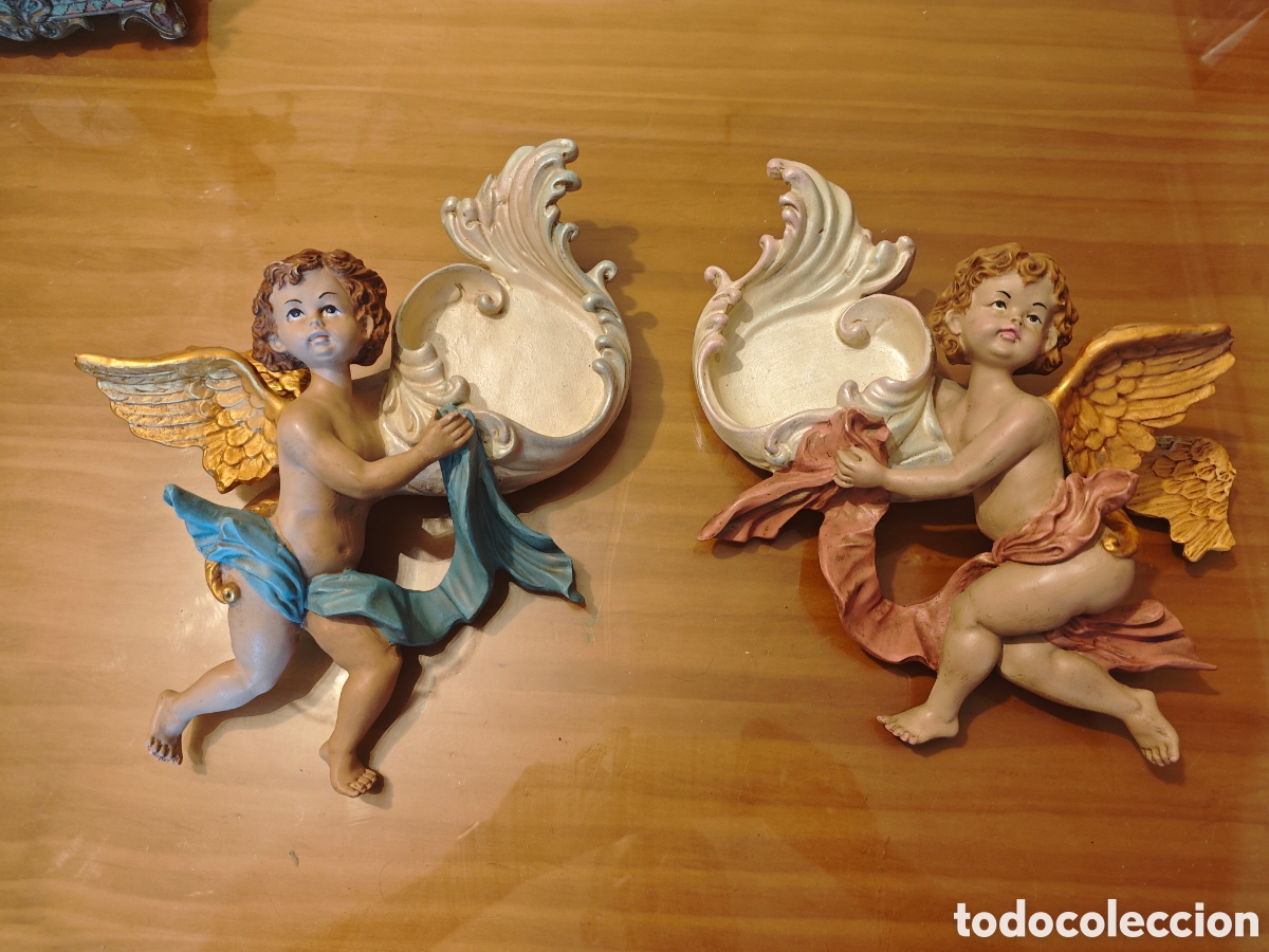 Antig&uuml;edades: Antigua Pareja Querubines/&Aacute;ngeles... Con &rdquo;Tara&rdquo;.