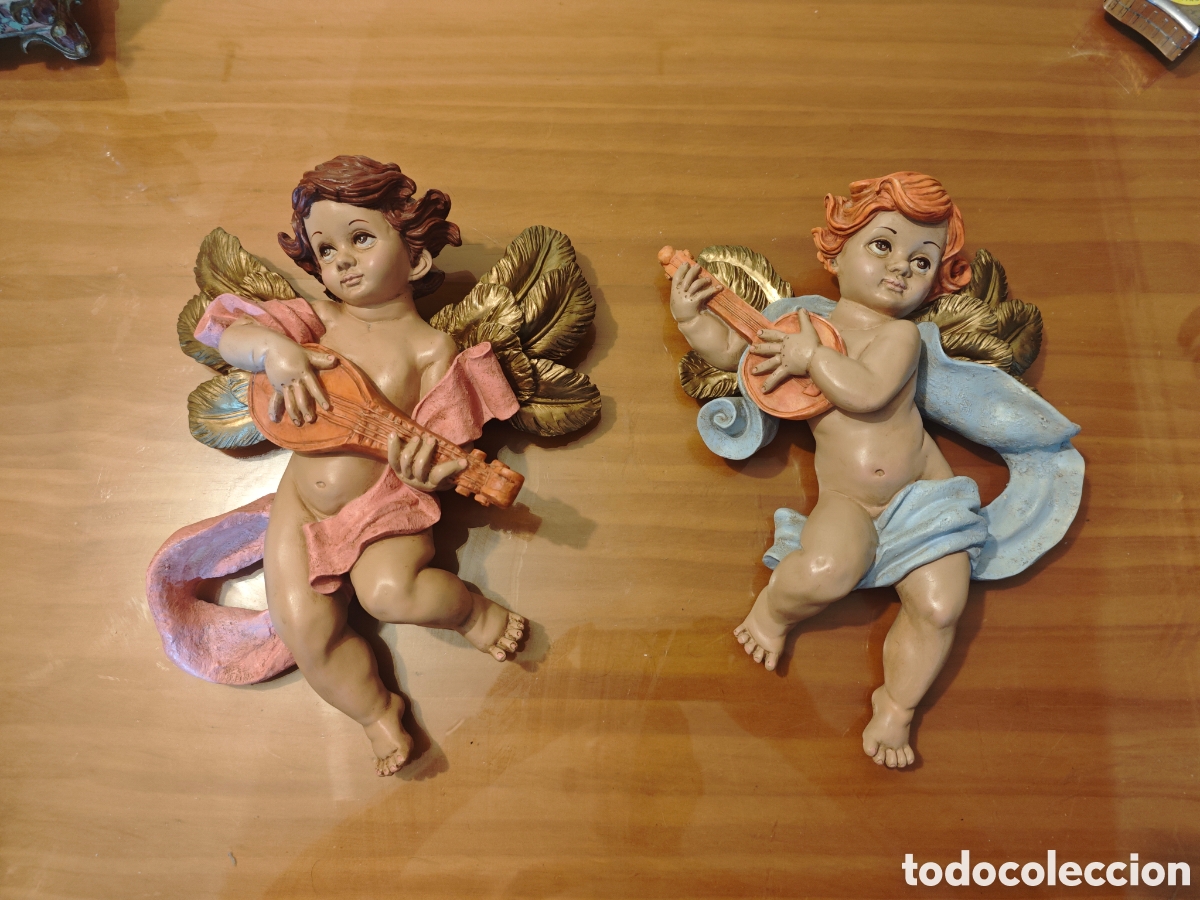 Antig&uuml;edades: Pareja de &Aacute;ngeles o Querubines M&uacute;sicos.