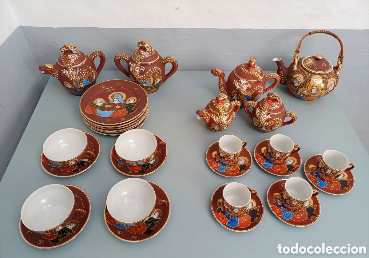 Antig&uuml;edades: Juego de caf&eacute; / t&eacute; porcelana Jap&oacute;n
