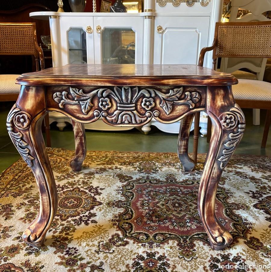 Antig&uuml;edades: Mesa Auxiliar de Madera Maciza - Foto 6