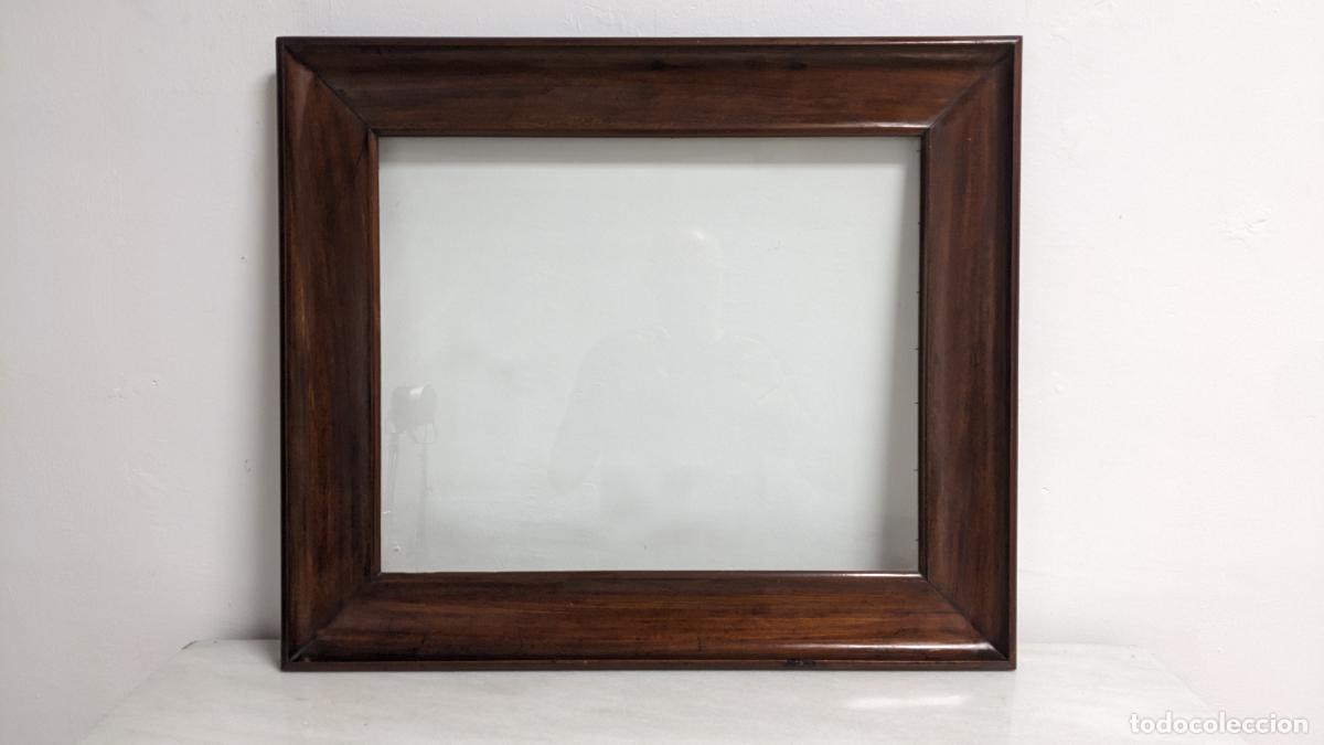 Antig&uuml;edades: 036. Marco AntiguoMadera Maciza Chapado en Caoba Noble de Perfil C&oacute;ncavo 75 &times; 64,5 cm