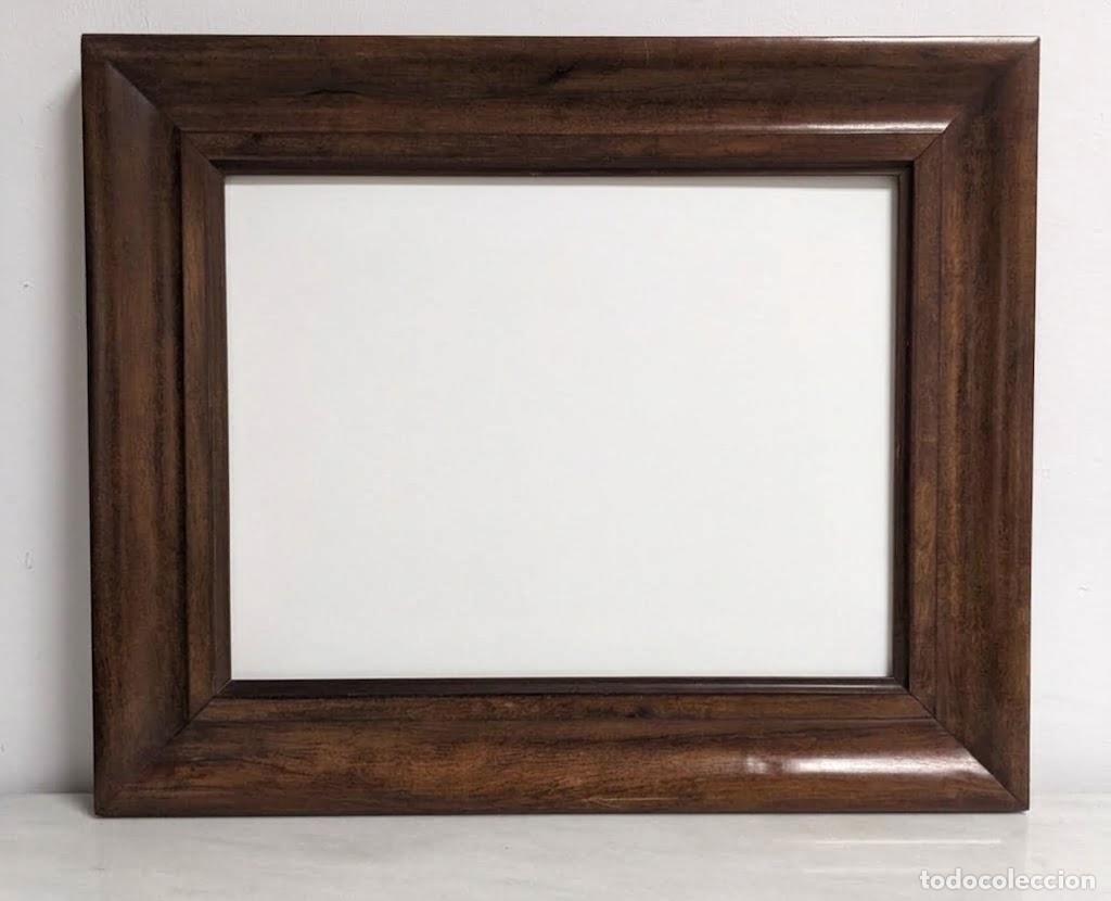 Antig&uuml;edades: 037. Marco Antiguo de Gran Porte Chapado en Caoba Noble 73,5 &times; 60,5 cm