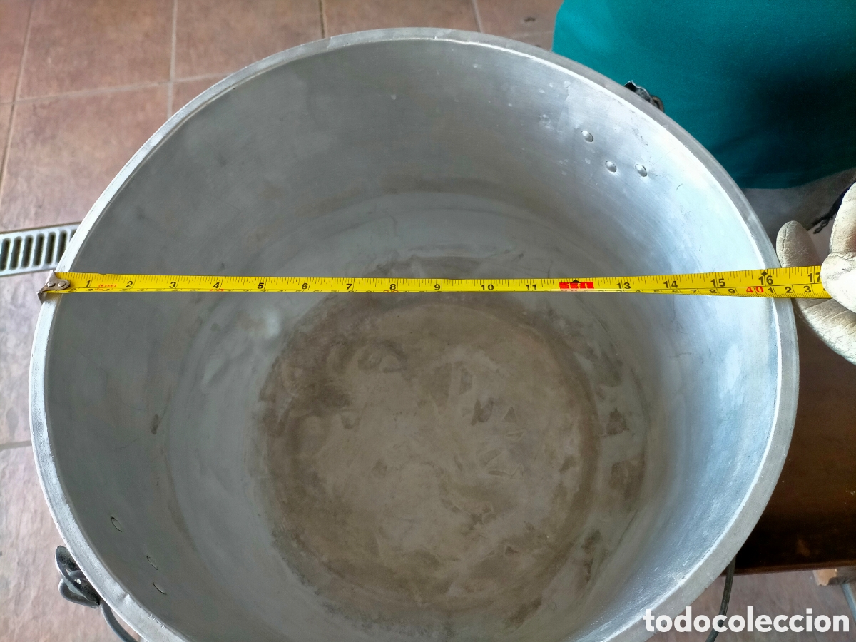 Antig&uuml;edades: CALDERO OLLA DE ALUMINIO ANTIGUA JJ