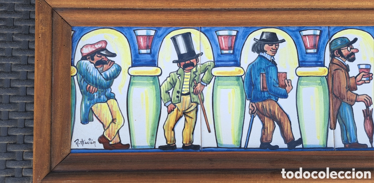 Antig&uuml;edades: Cuadro de azulejos artesanal - Foto 2