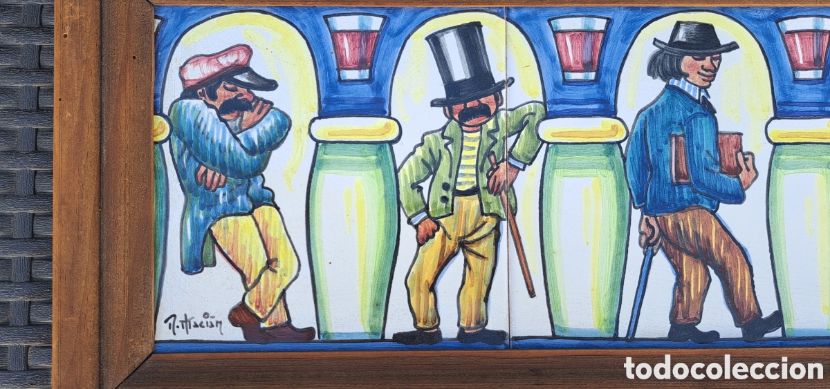 Antig&uuml;edades: Cuadro de azulejos artesanal - Foto 3