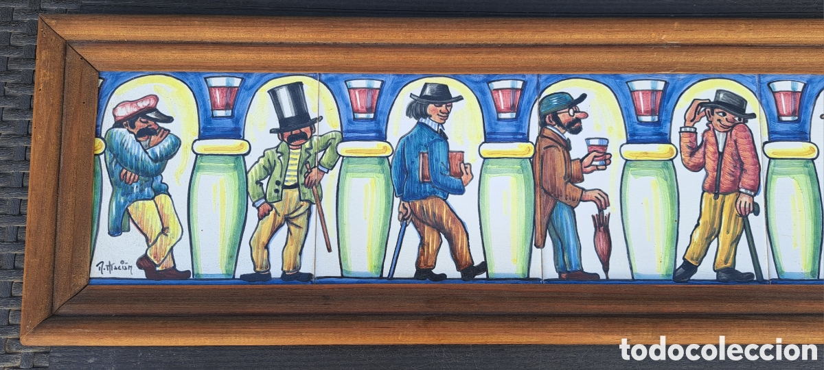 Antig&uuml;edades: Cuadro de azulejos artesanal - Foto 4