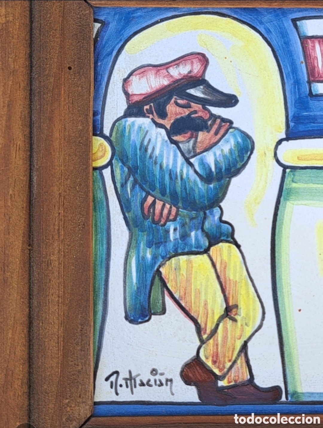 Antig&uuml;edades: Cuadro de azulejos artesanal - Foto 7