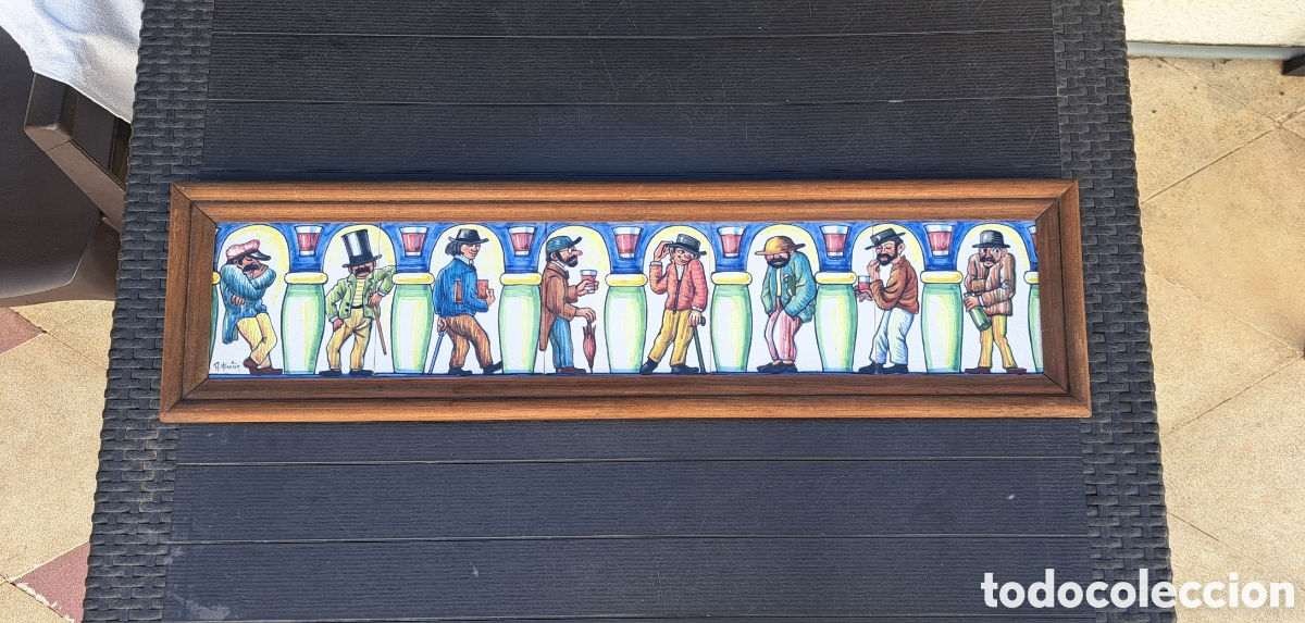 Antig&uuml;edades: Cuadro de azulejos artesanal - Foto 1