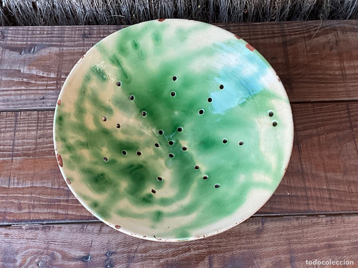 Antig&uuml;edades: ESCURRIDOR - COLADOR -CUENCO - CERAMICA POPULAR CATALANA - LA BISBAL - MIRAR FOTOS