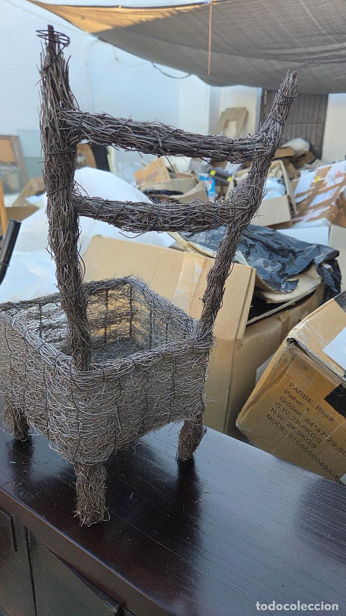 Antig&uuml;edades: macetero de mimbre antiguo - Foto 4