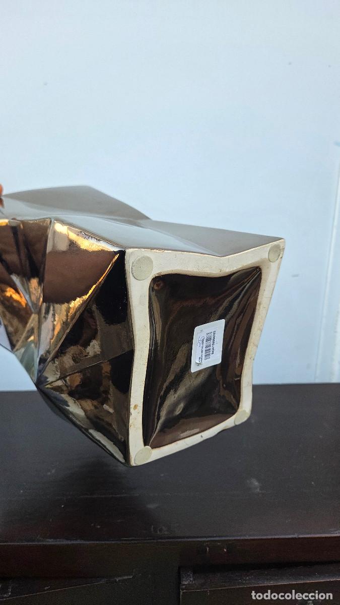 Antig&uuml;edades: jarron de ceramica dorada - Foto 5