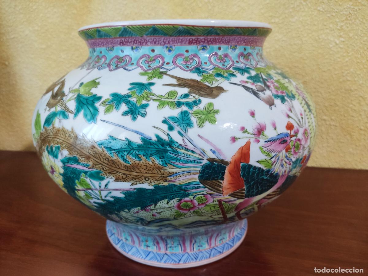 Antig&uuml;edades: Precioso macetero chino mediados del siglo XX o anterior.