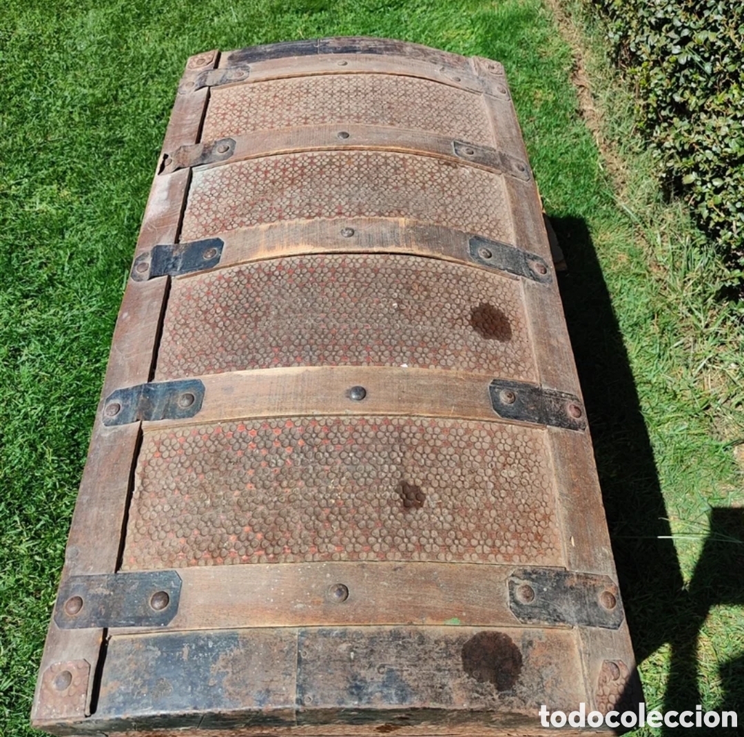 Antig&uuml;edades: Ba&uacute;l madera y chapa antiguo - Foto 3