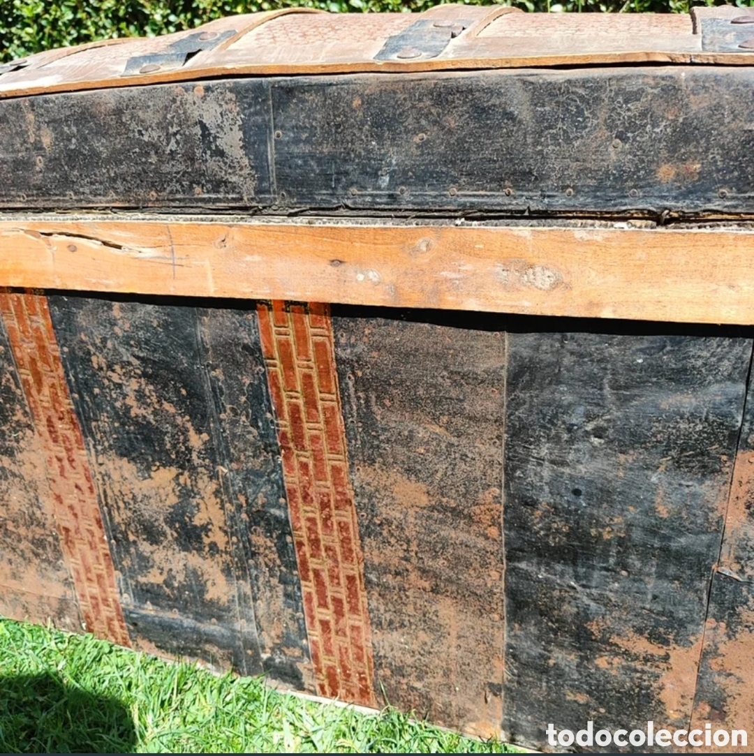 Antig&uuml;edades: Ba&uacute;l madera y chapa antiguo - Foto 5