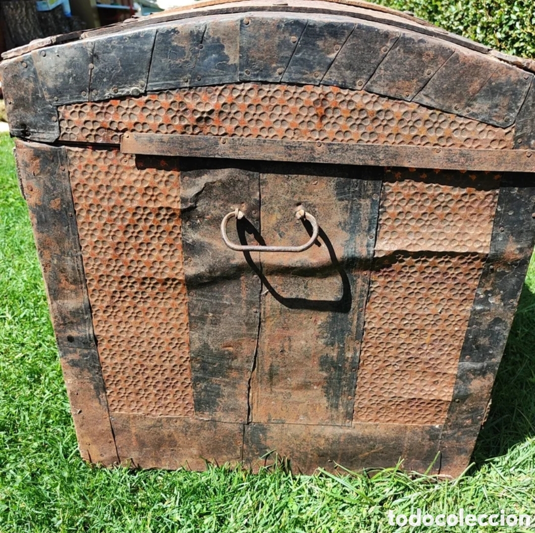 Antig&uuml;edades: Ba&uacute;l madera y chapa antiguo - Foto 6