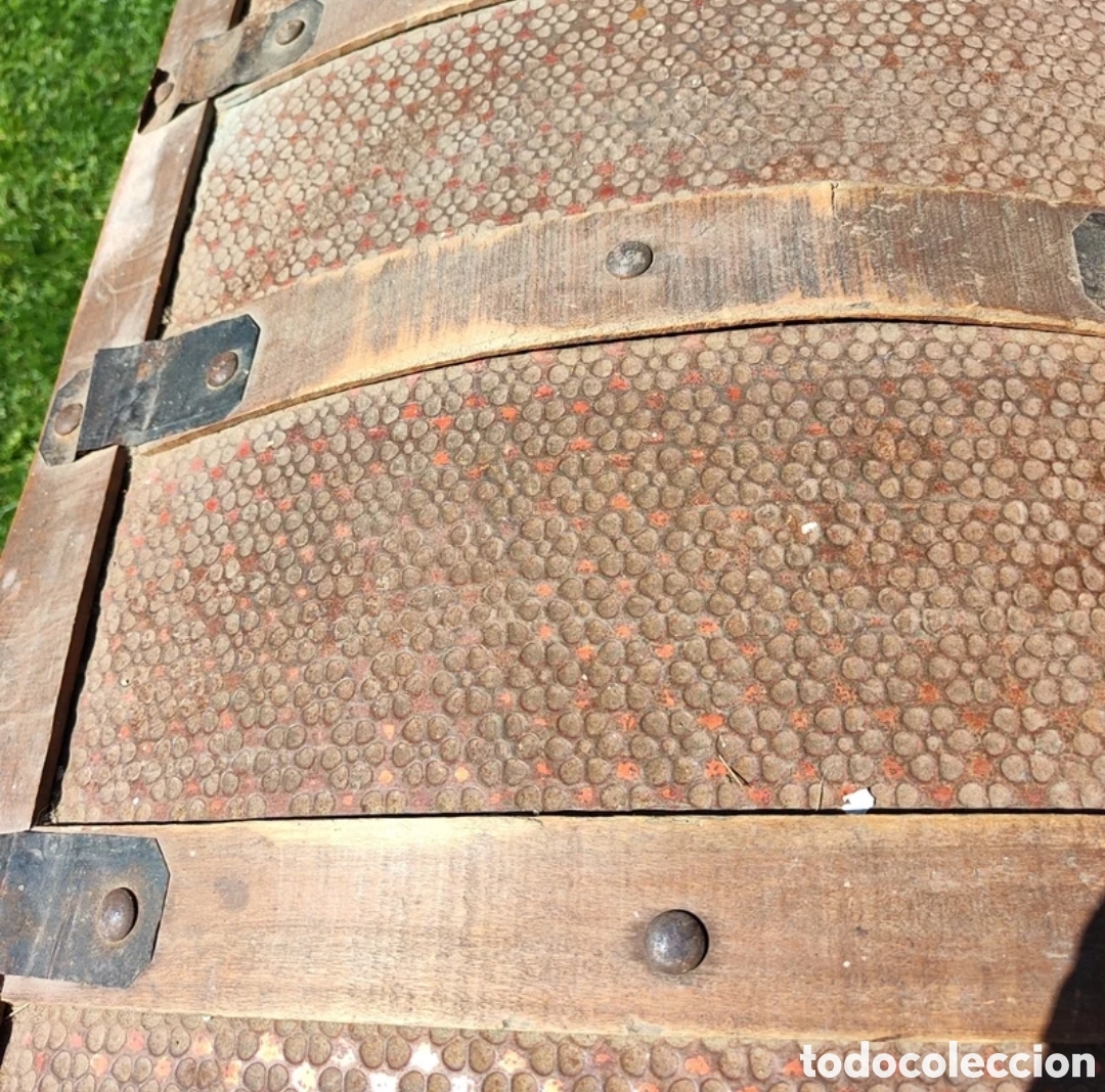 Antig&uuml;edades: Ba&uacute;l madera y chapa antiguo - Foto 7
