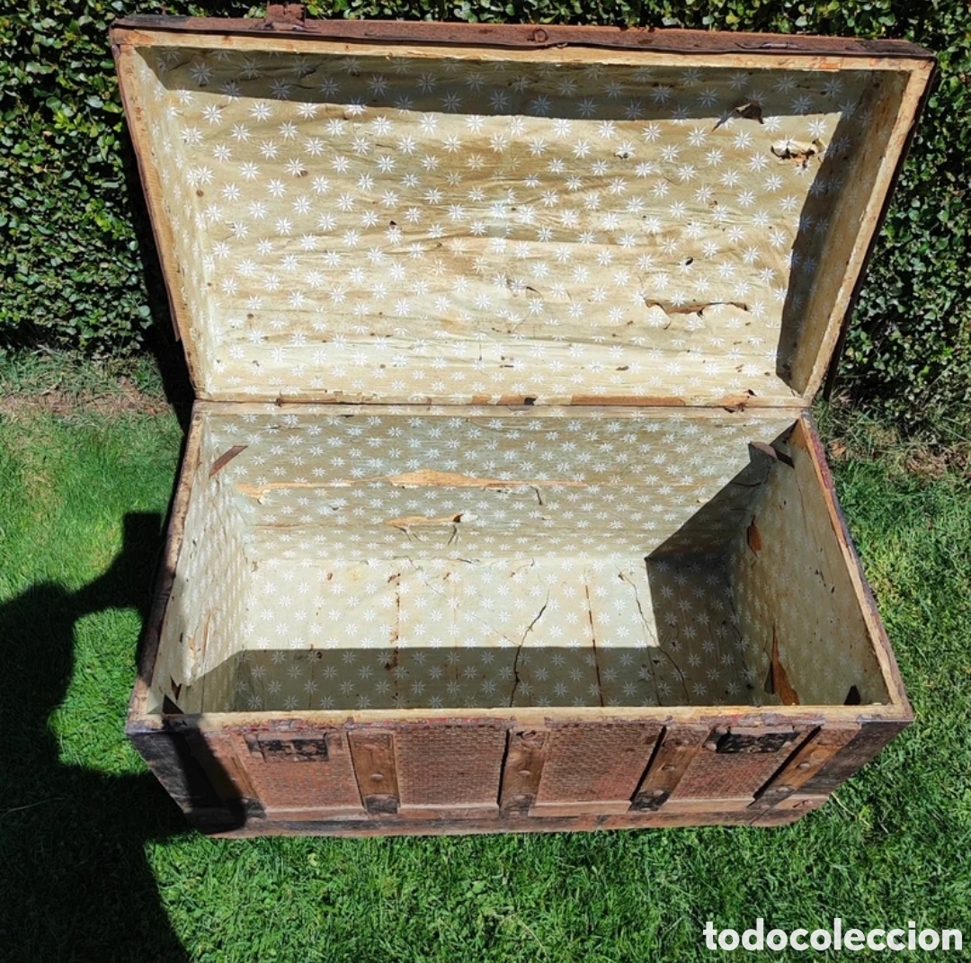 Antig&uuml;edades: Ba&uacute;l madera y chapa antiguo - Foto 8