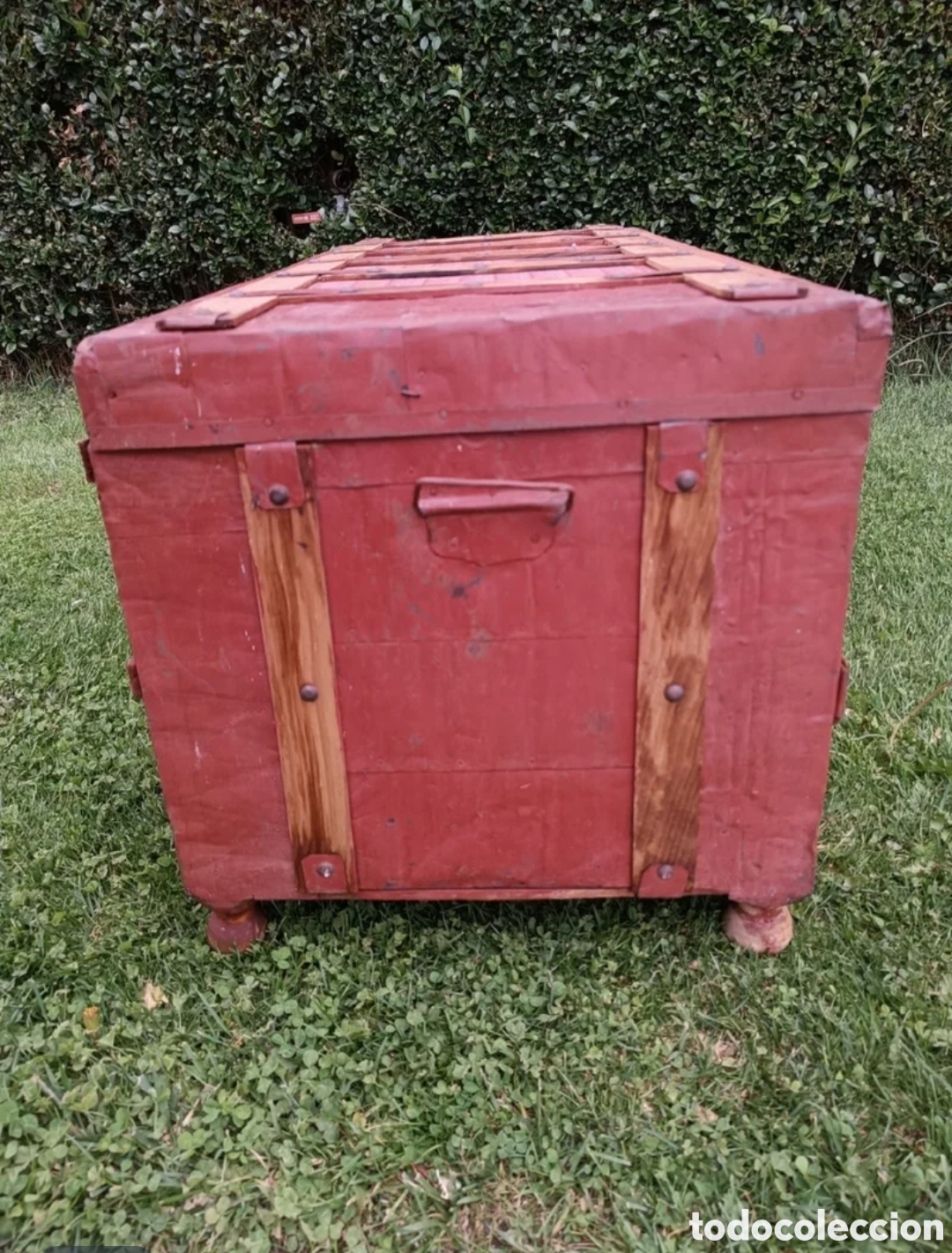 Antig&uuml;edades: Ba&uacute;l antiguo de madera y chapa - Foto 3