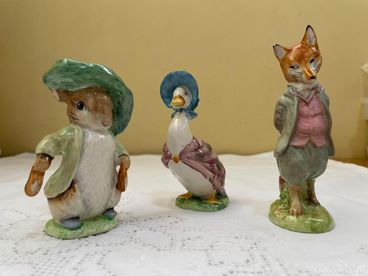 Antig&uuml;edades: Lote 3 figuras Porcelona Inglesa Beswick- Colecci&oacute;n Beatrix Potter (A&ntilde;o 1970)