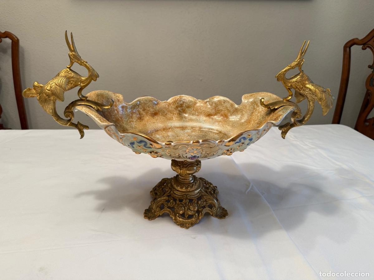 Antig&uuml;edades: Espectacular JARDINERA FRUTERO Palaciega - Porcelana y Bronce Luis XV - 3,4 Kg