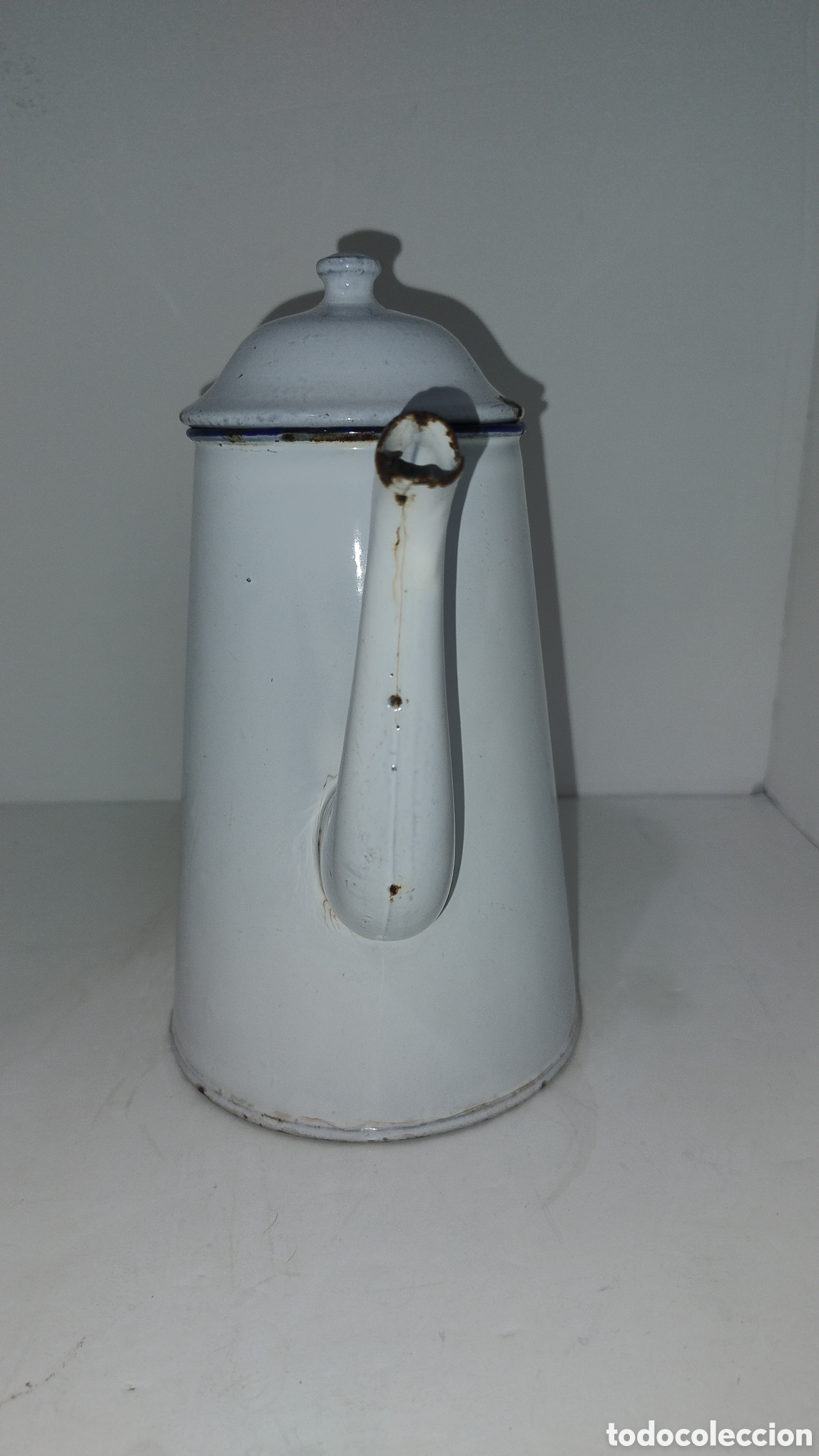 Antig&uuml;edades: Cafetera de hierros matado en blanco - Foto 2