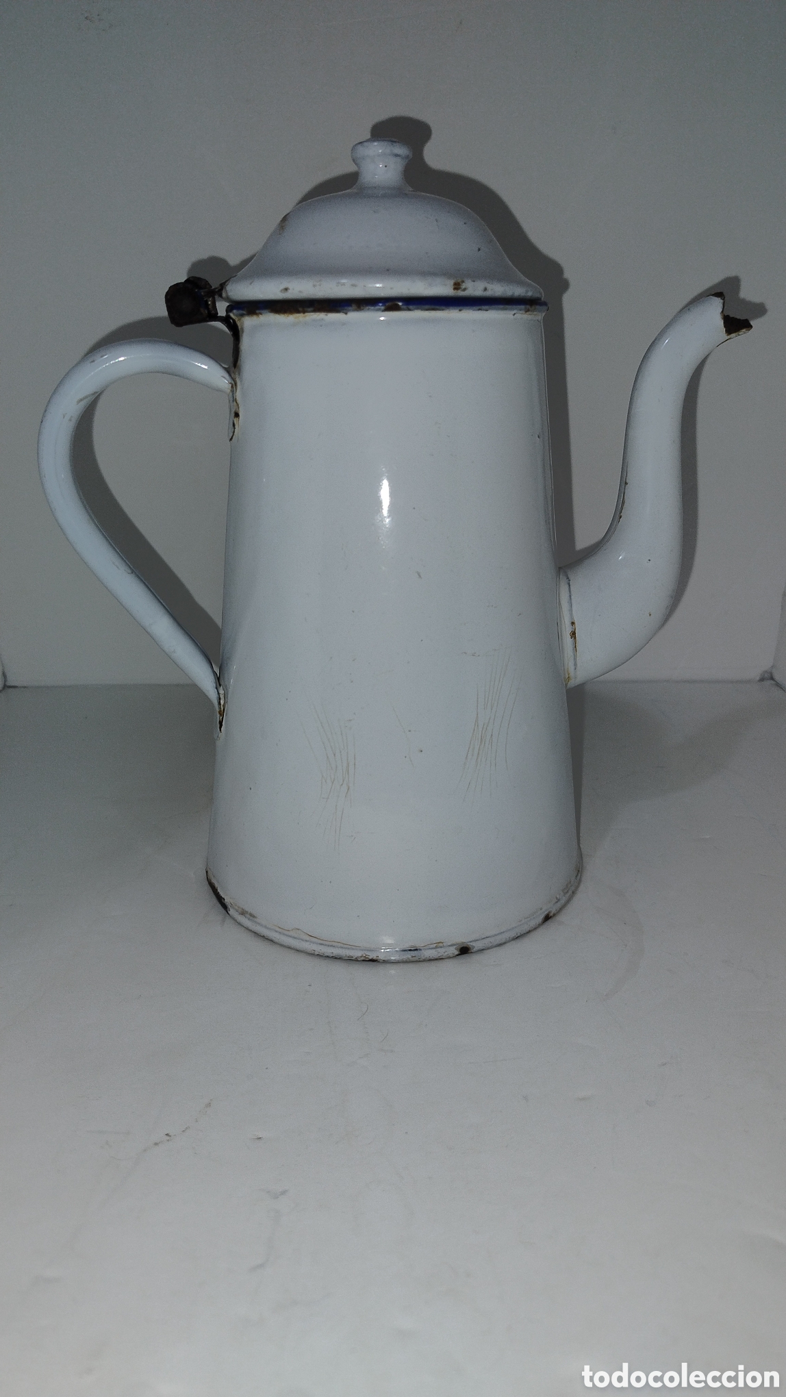 Antig&uuml;edades: Cafetera de hierros matado en blanco - Foto 3