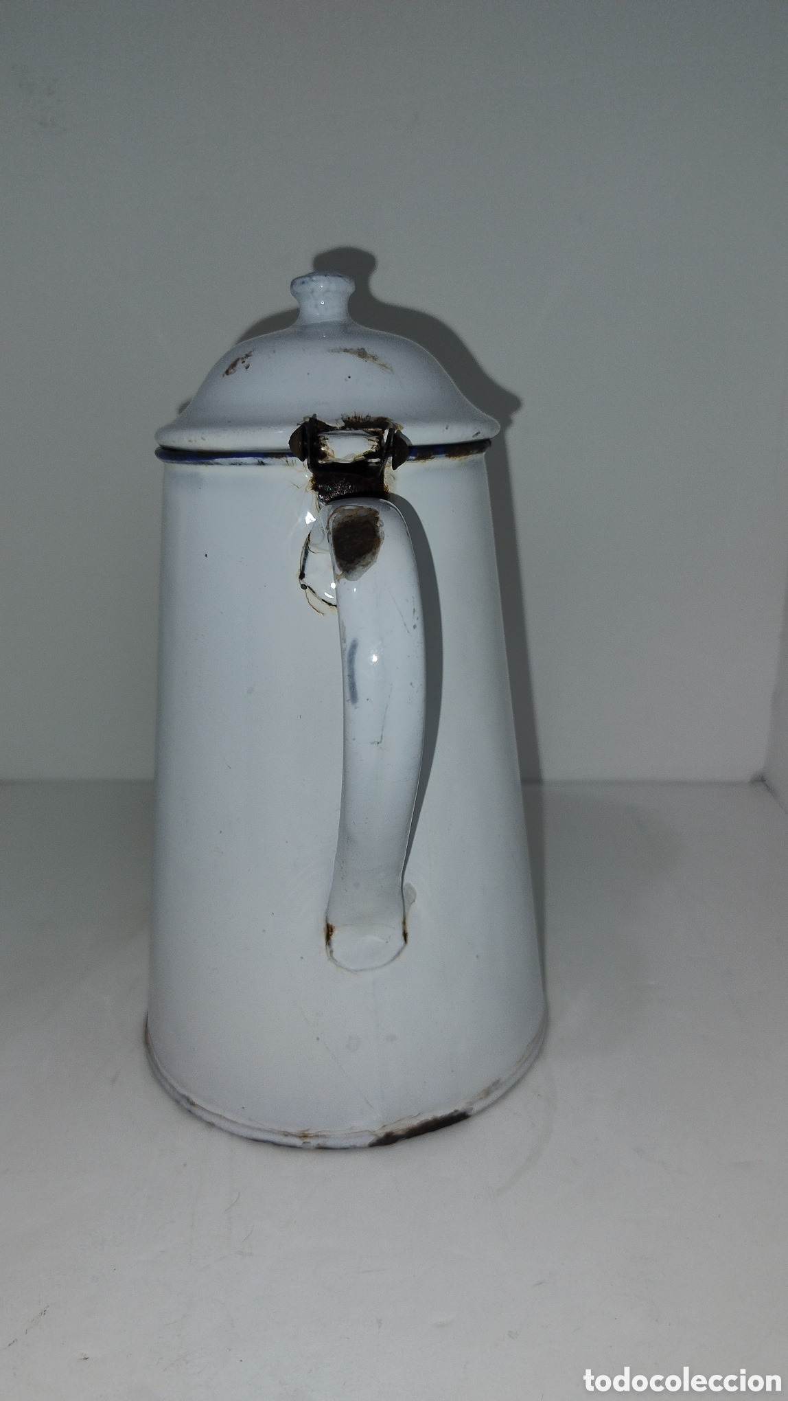 Antig&uuml;edades: Cafetera de hierros matado en blanco - Foto 4