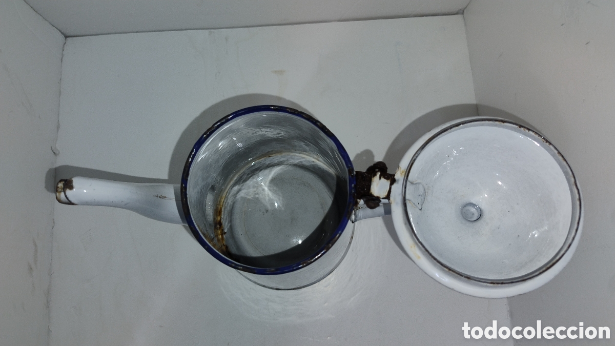 Antig&uuml;edades: Cafetera de hierros matado en blanco - Foto 5