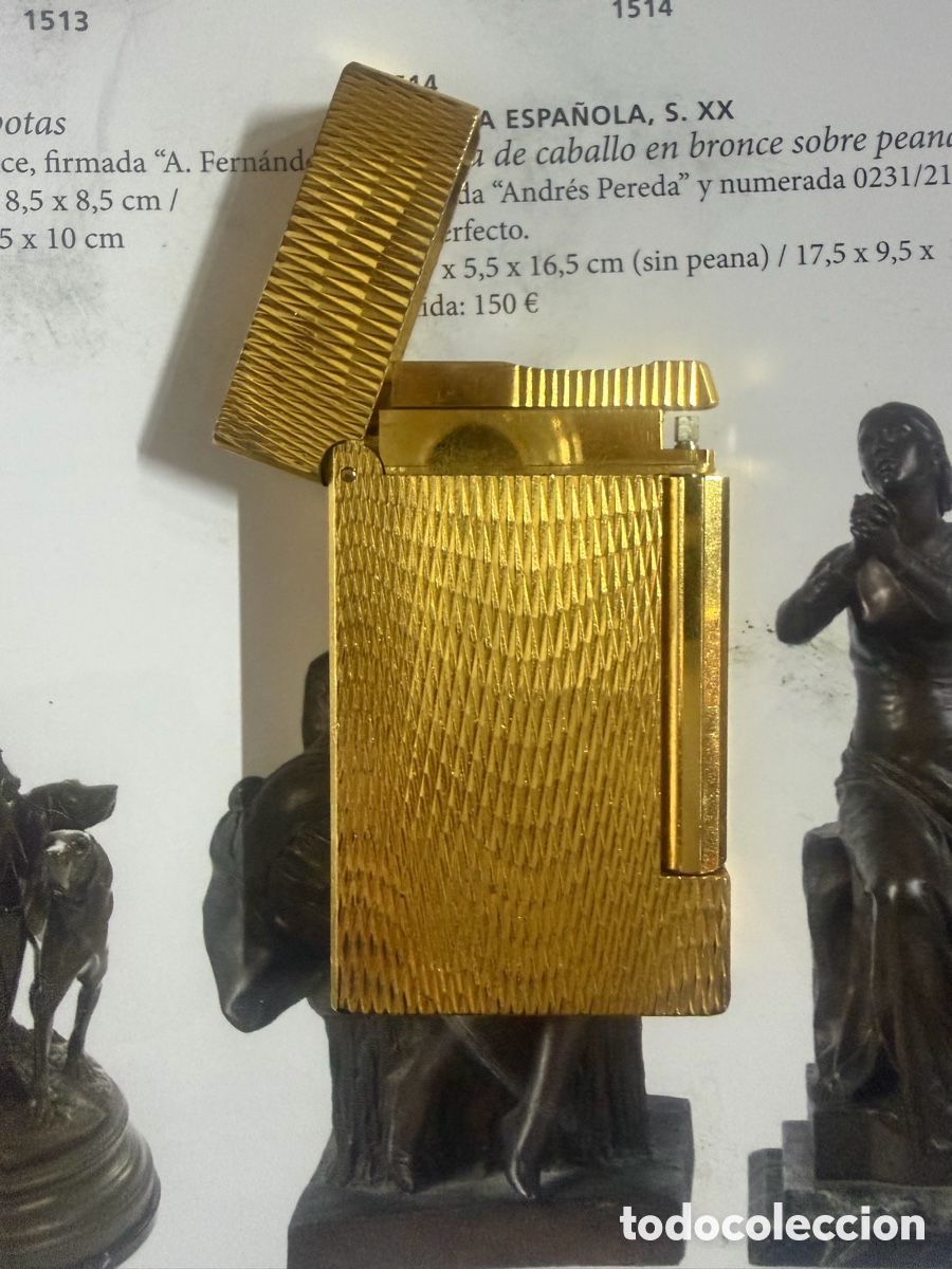 Antig&uuml;edades: Encendedor S.T. Dupont Dorado Original