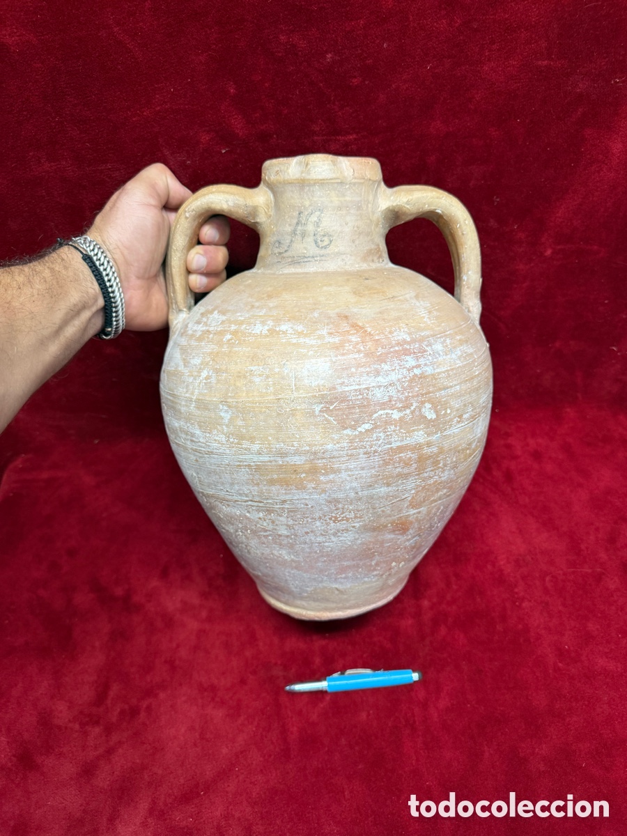 Antig&uuml;edades: Precioso y antiguo cantaro,ceramica de Miravet!