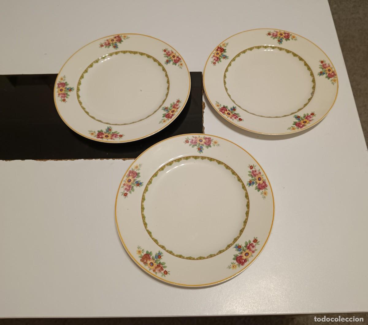 Antig&uuml;edades: BONITO JUEGO DE 3 PLATOS DE PORCELANA DE POSTRE O MERIENDA ANTIGUOS DE 1910-1930,DE J &G MEAKIN,