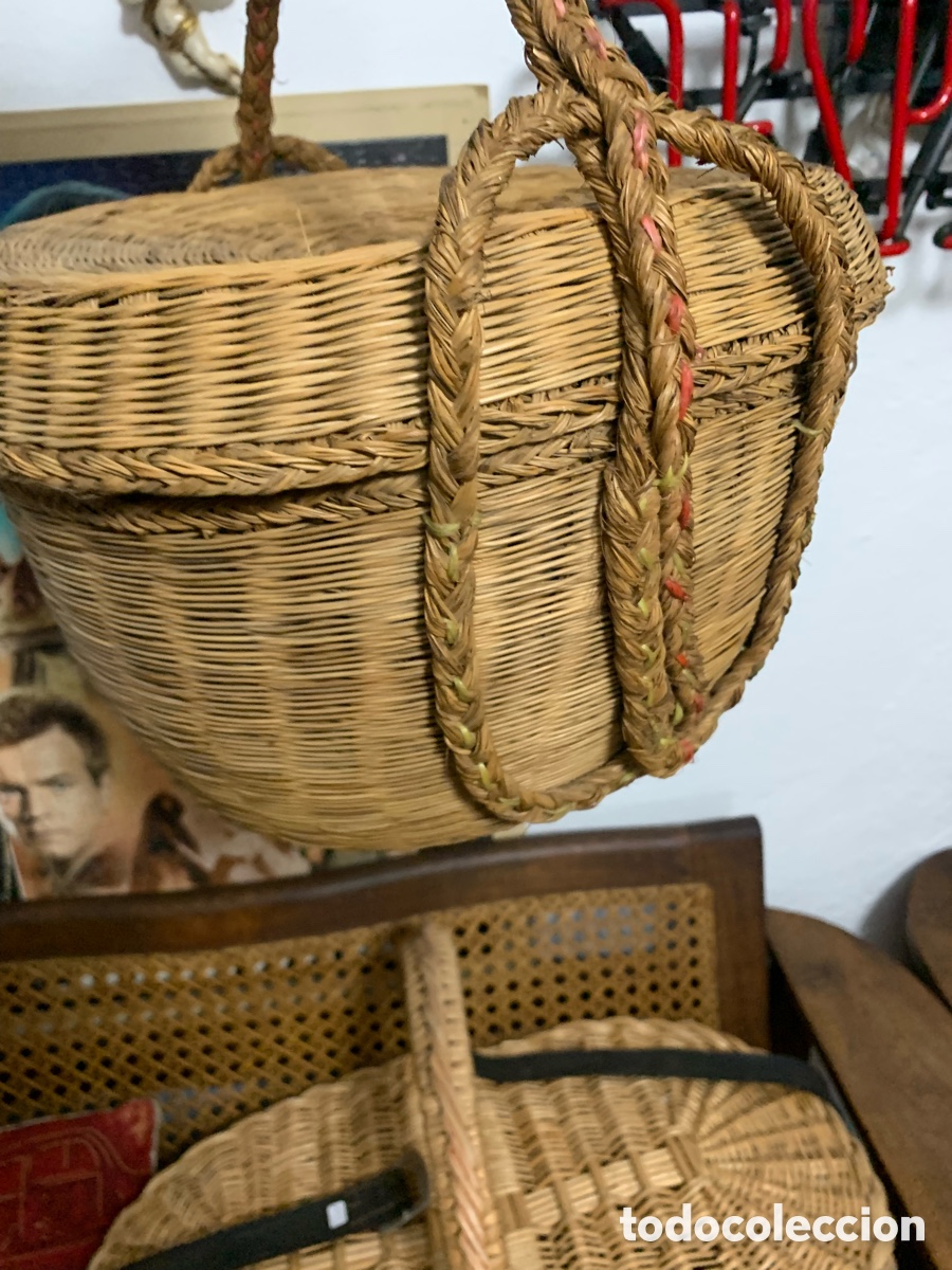 Antig&uuml;edades: Cesta mimbre antigua - Foto 5