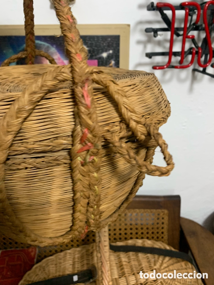Antig&uuml;edades: Cesta mimbre antigua - Foto 6