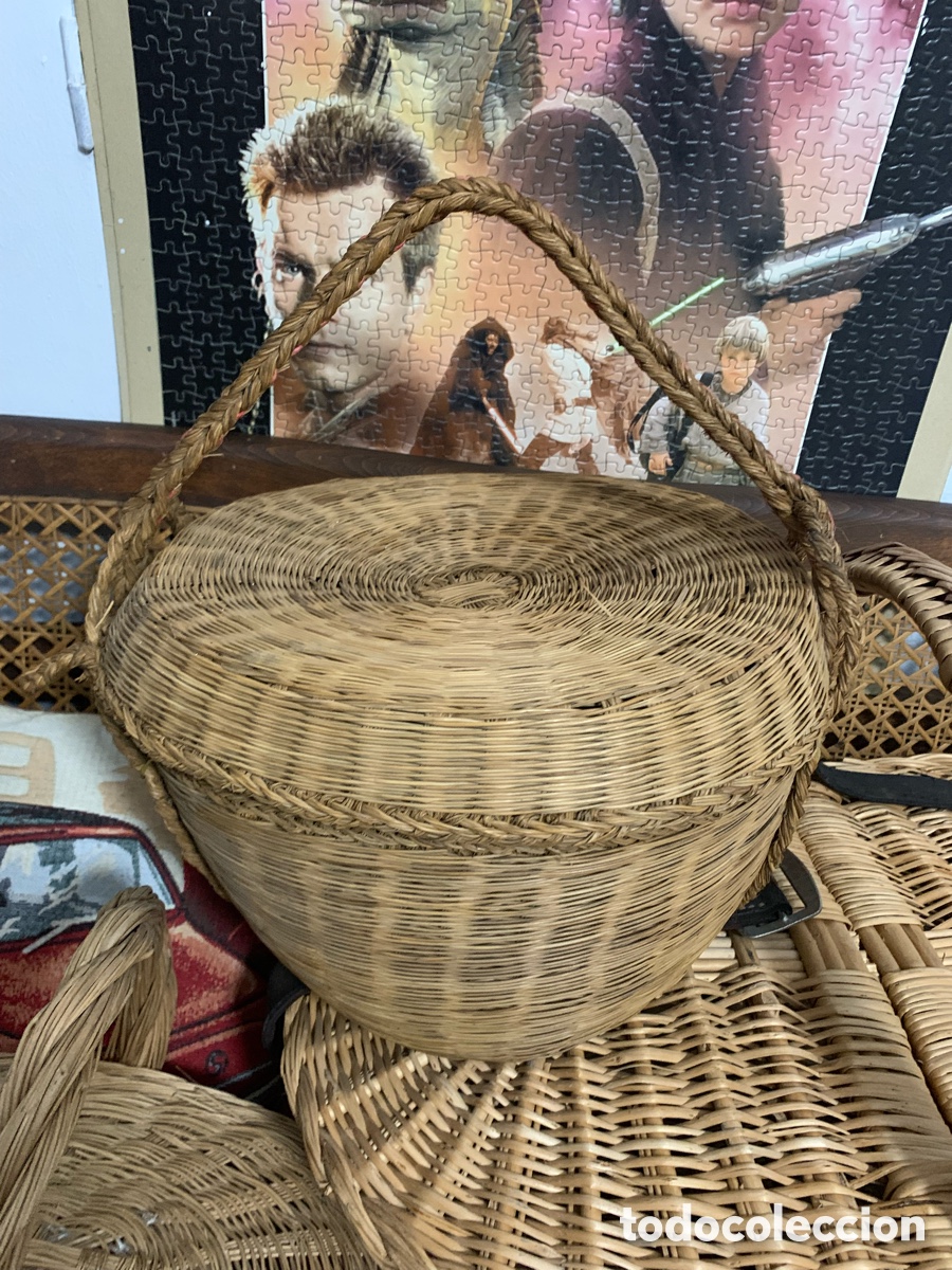 Antig&uuml;edades: Cesta mimbre antigua - Foto 1