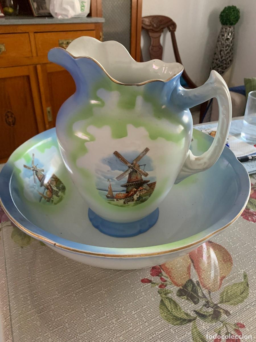 Antig&uuml;edades: juego aguamanil porcelana perfecto estado