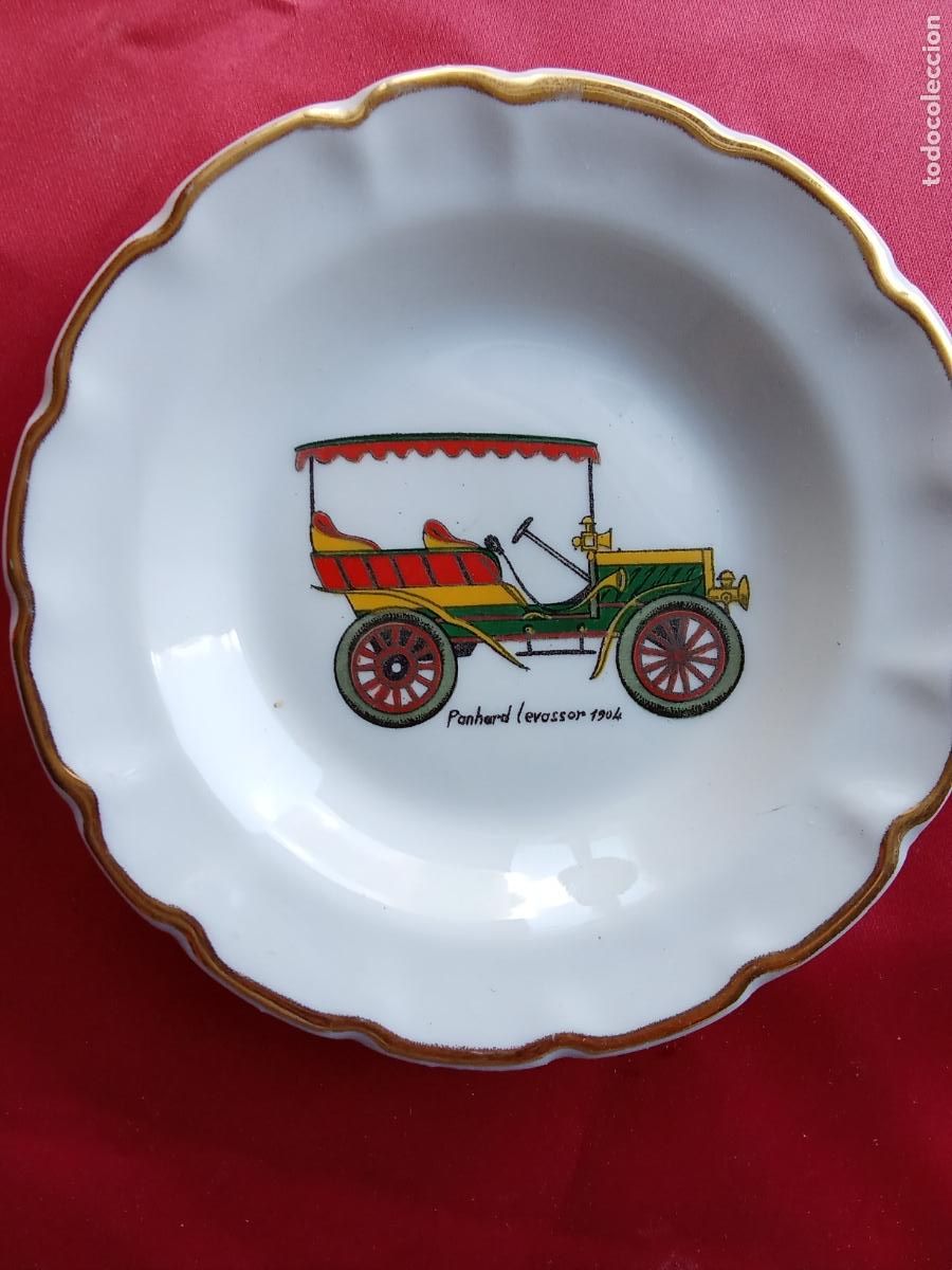 Antig&uuml;edades: Plato de porcelana de coche antiguo, limoges, goumot, cabesse. Vitrina 1
