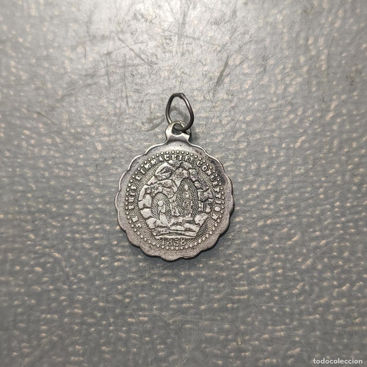 Antig&uuml;edades: MEDALLA RELIGIOSA 1858 NUESTRA SE&Ntilde;ORA DE LOURDES PLATA