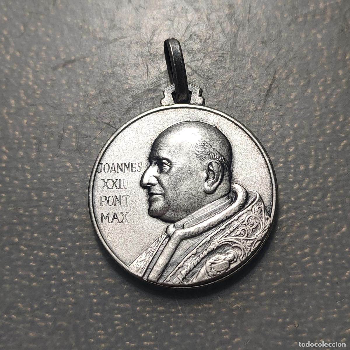 Antig&uuml;edades: MEDALLA RELIGIOSA ROMA JUAN XXIII NUESTRA SE&Ntilde;ORA DEL PERPETUO SOCORRO PLATA