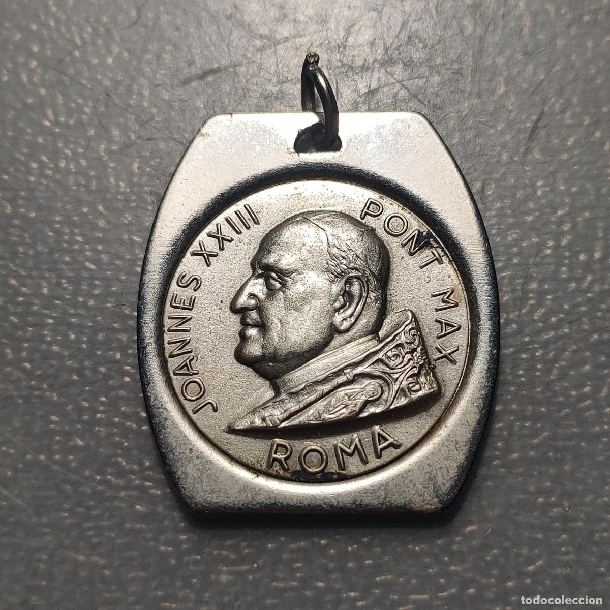 Antig&uuml;edades: MEDALLA RELIGIOSA ROMA JUAN XXIII PLAZA DE SAN PEDRO NIQUEL 35x30mm 9,75g