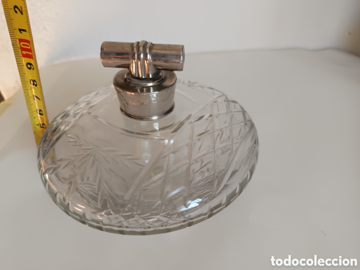 Antig&uuml;edades: Pieza para perfume de tocador antiguo en cristal tallado a&ntilde;os 50s - Foto 7