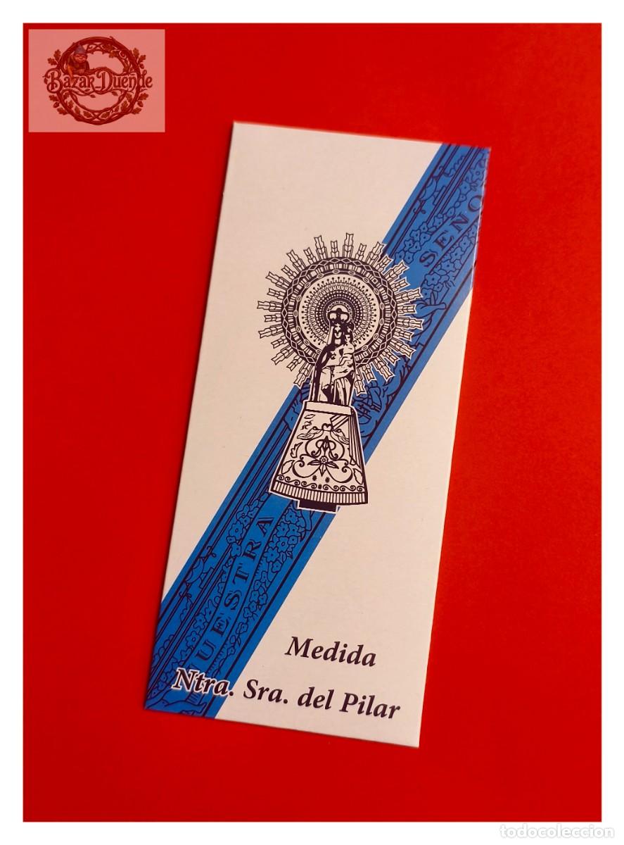 Antig&uuml;edades: CINTA DE LA MEDIDA DE LA VIRGEN DEL PILAR. BENDECIDA. Color Azul Oscuro