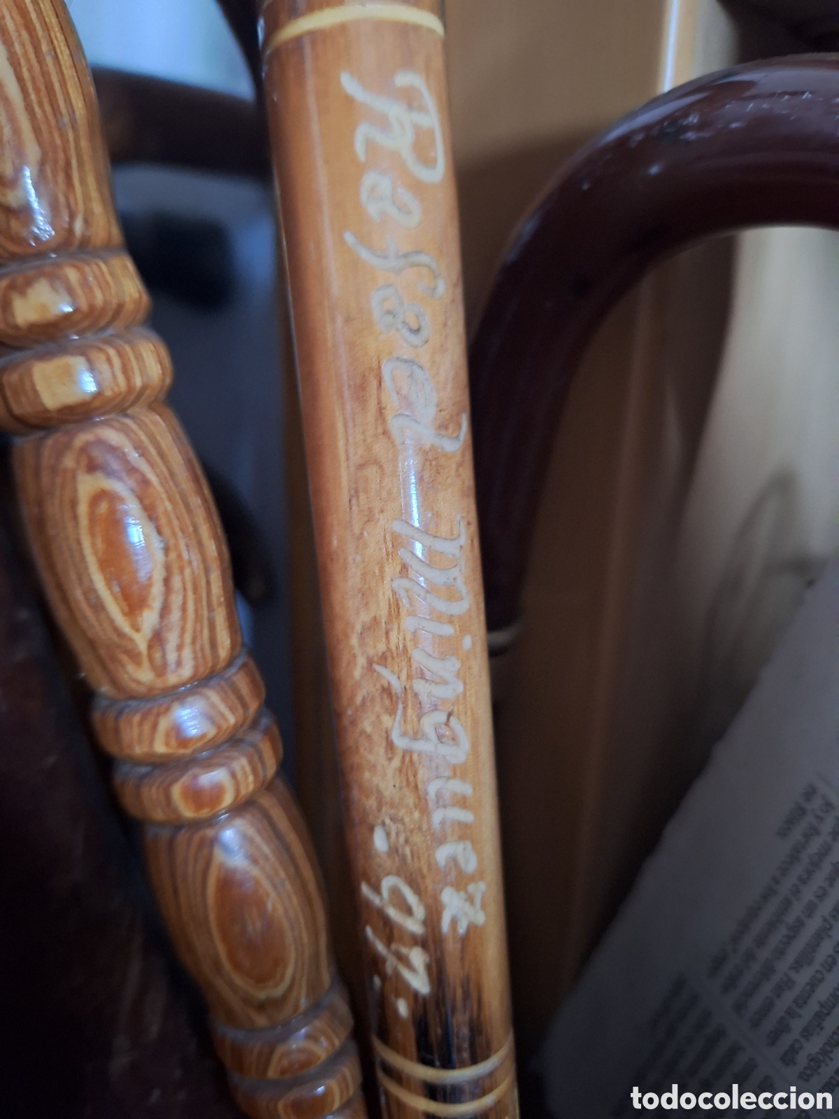 Antig&uuml;edades: Baston de madera tallado y personalizado - Foto 4