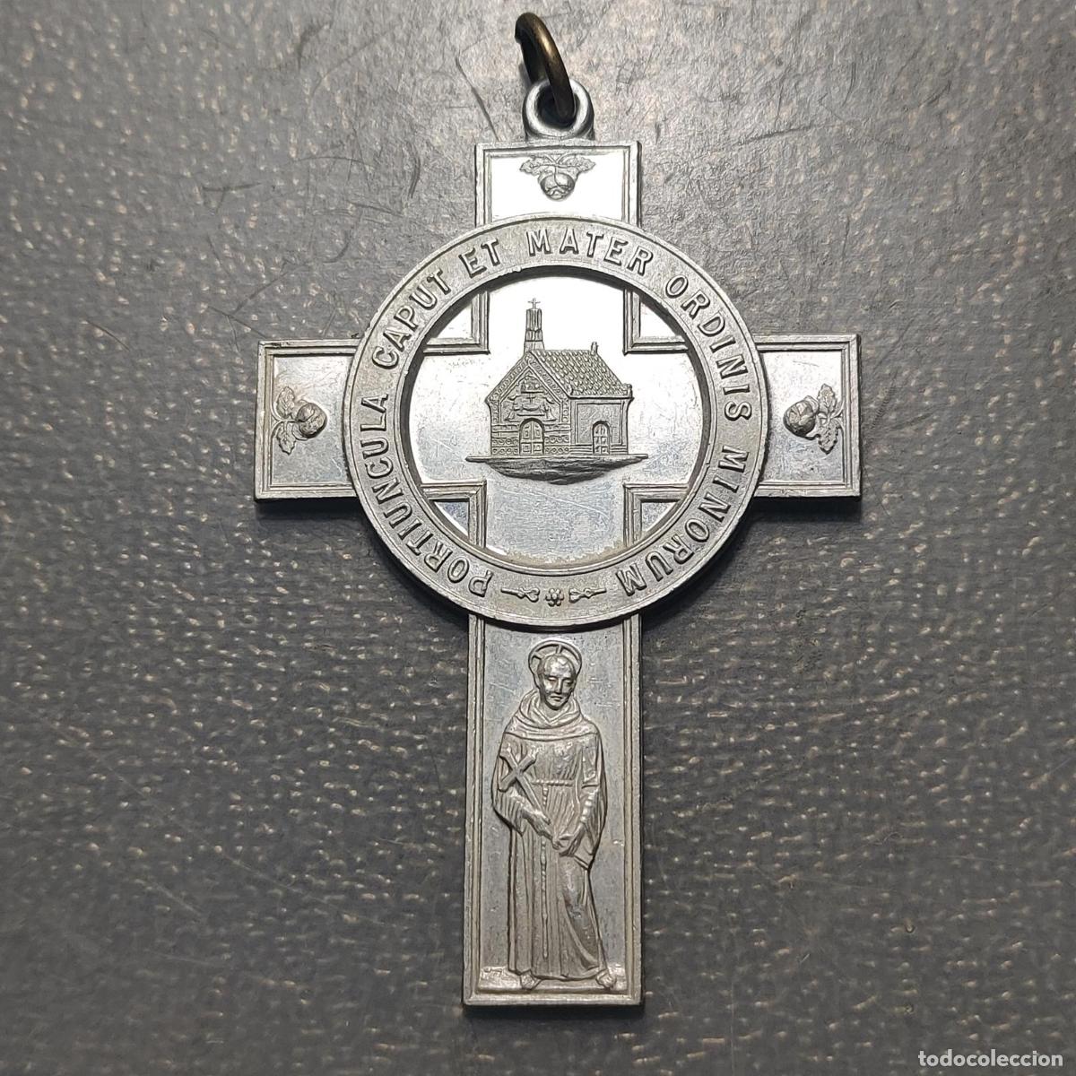 Antig&uuml;edades: MEDALLA RELIGIOSA CRUZ DE SAN FRANCISCO DE ASIS ORDEN FRANCISCANA BENDICION