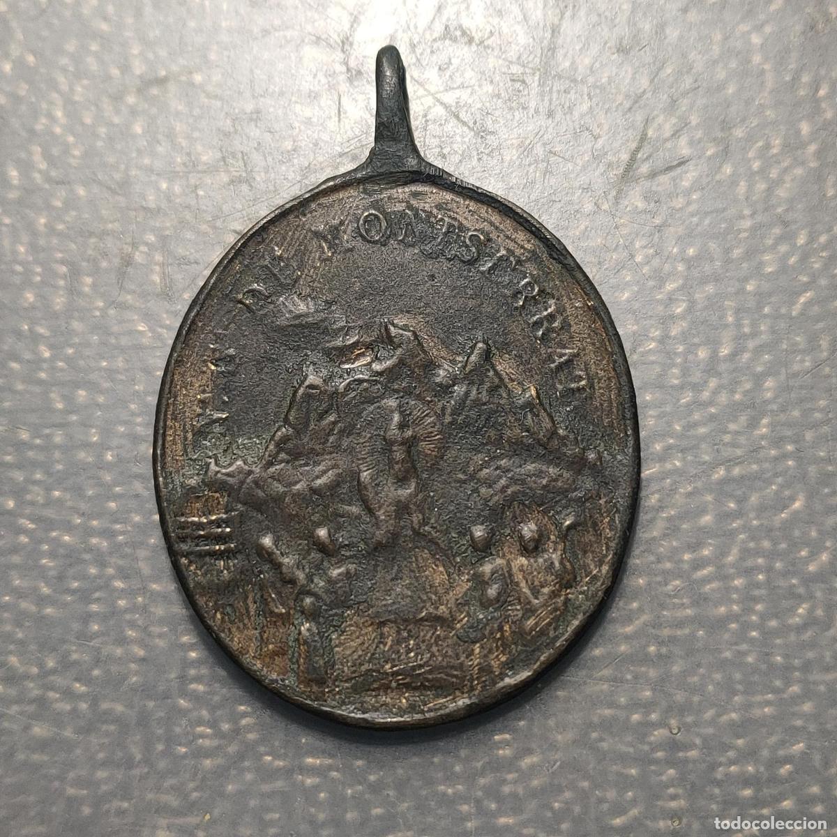 Antig&uuml;edades: MEDALLA RELIGIOSA SIGLO XVIII SAN BENITO NUESTRA SE&Ntilde;ORA DE MONTSERRAT BRONCE