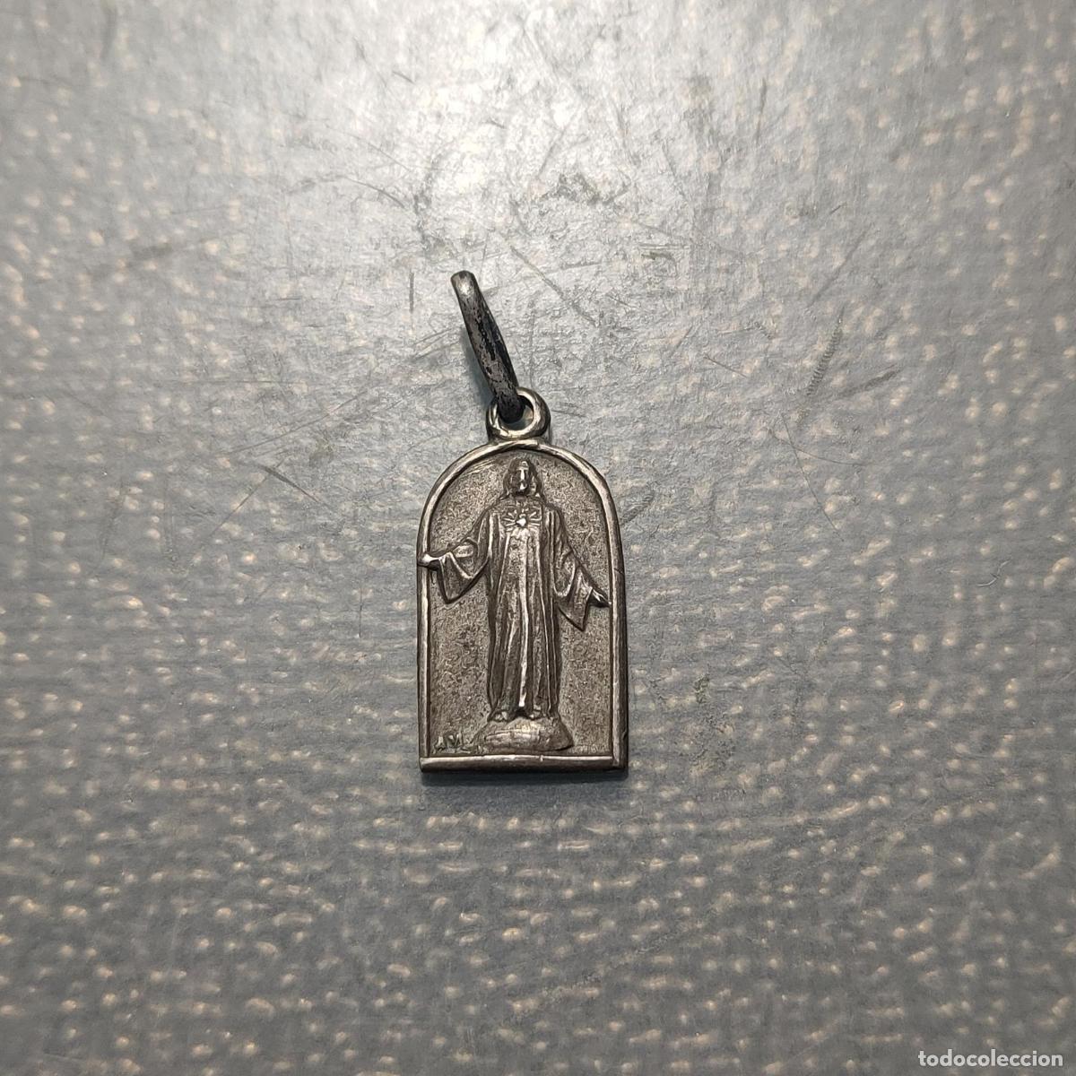 Antig&uuml;edades: MEDALLA RELIGIOSA CERRO DE LOS ANGELES MADRID SAGRADO CORAZON DE JESUS PLATA