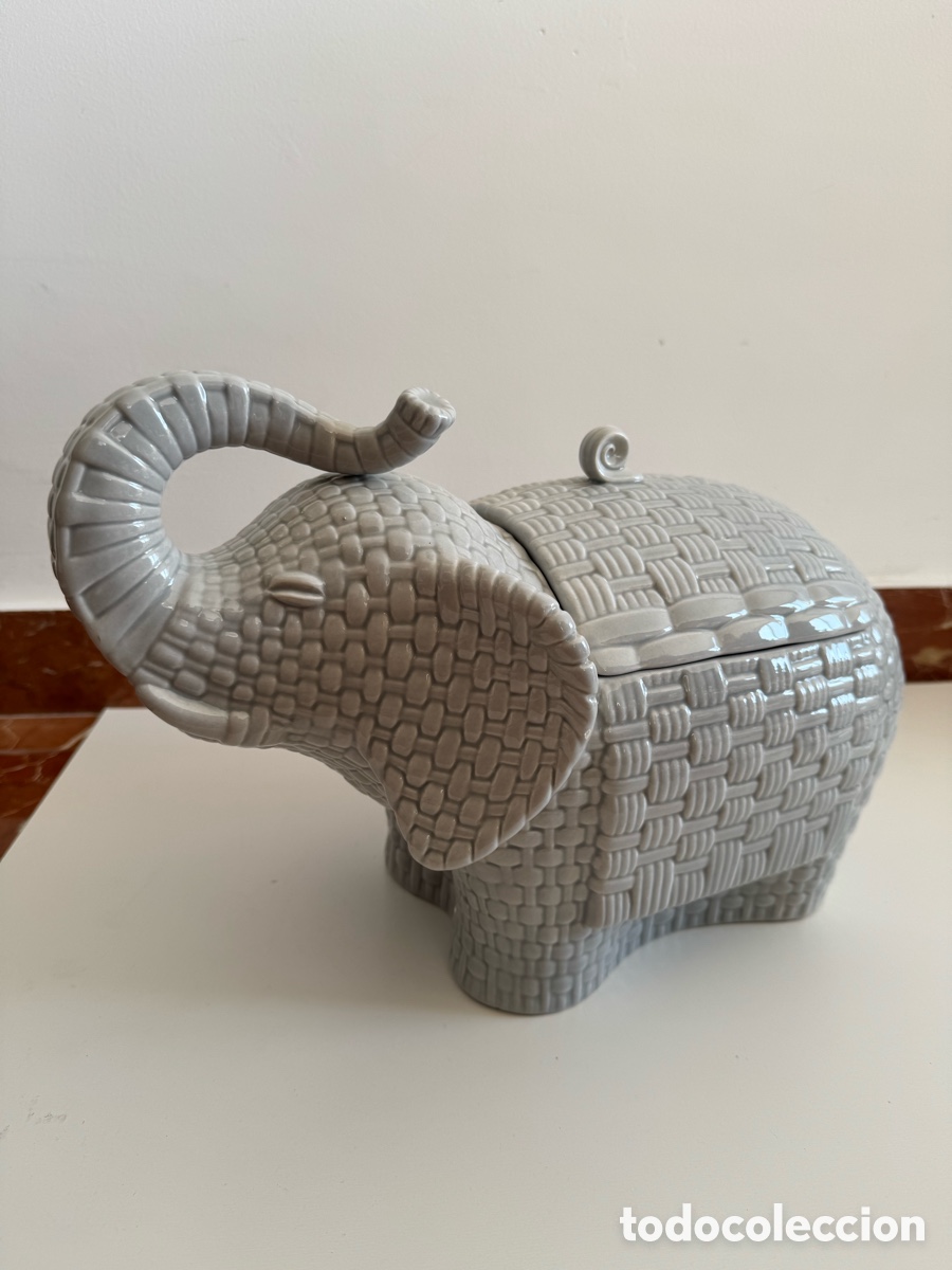 Antig&uuml;edades: Elefante de cer&aacute;mica a&ntilde;os 70