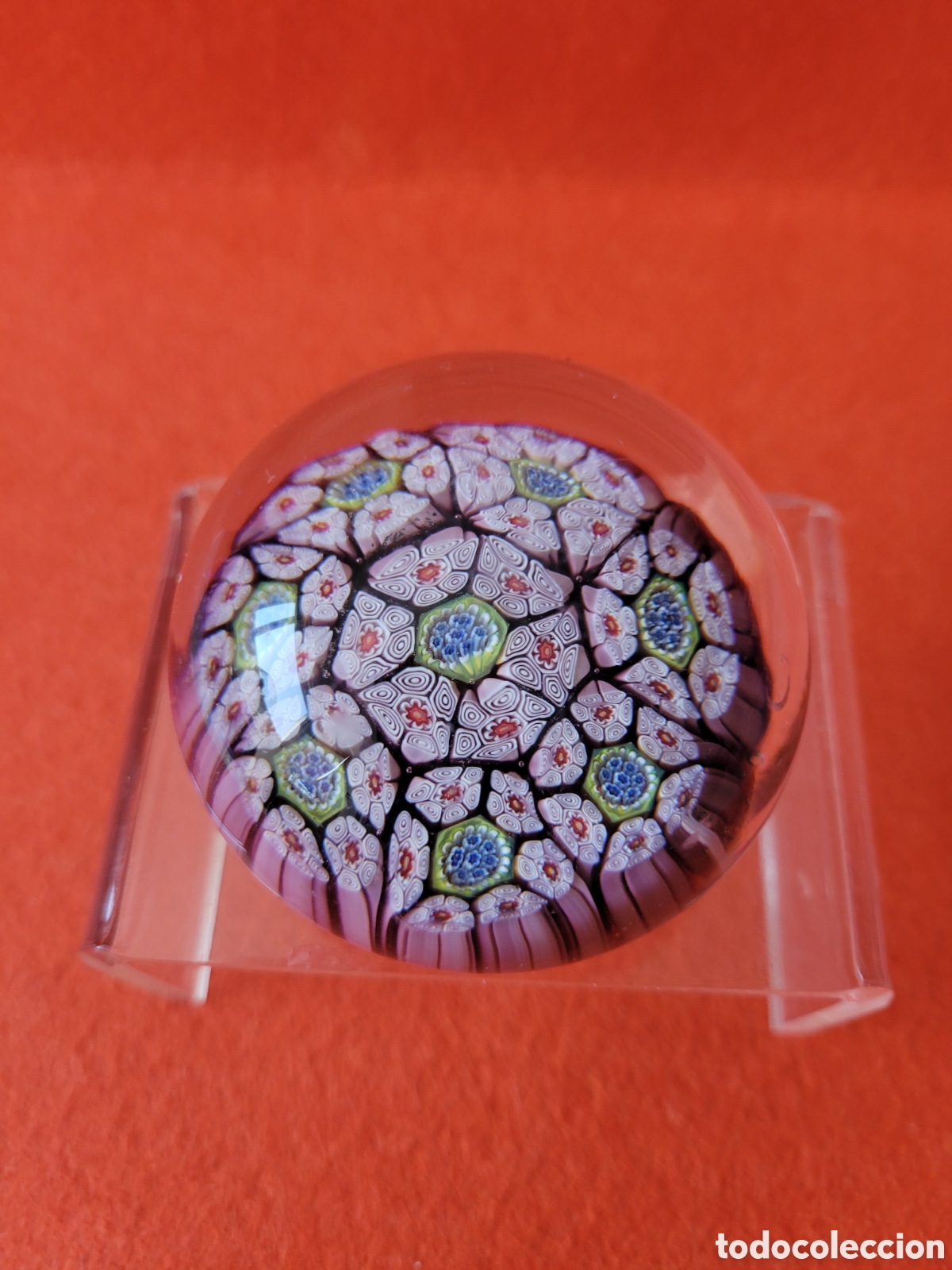 Antig&uuml;edades: ANTIGUO PISAPAPEL CRISTAL MILFIORI MURANO