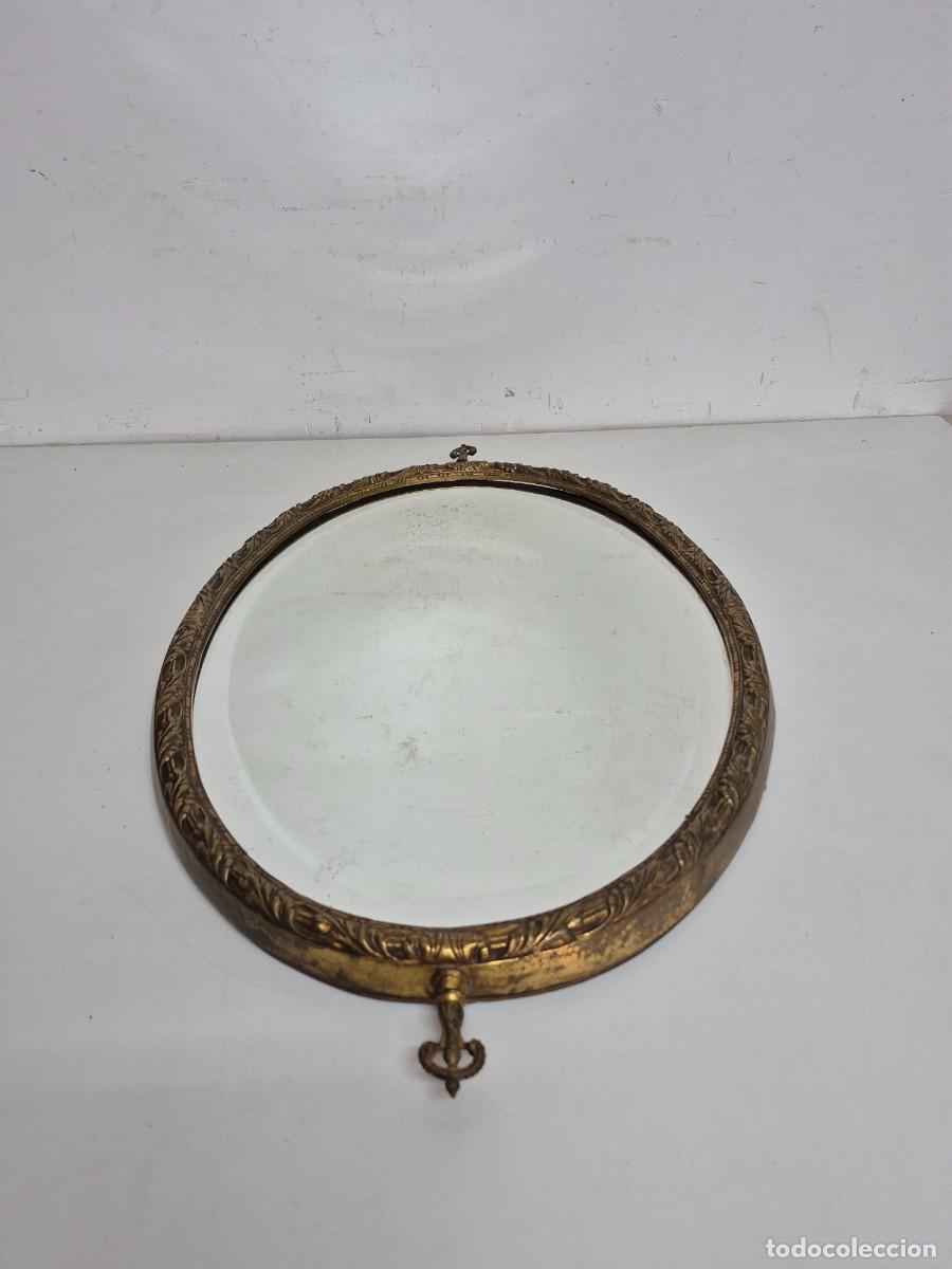 Antig&uuml;edades: Espejo Ovalado, Biselado - Bronce Cincelado - Foto 7